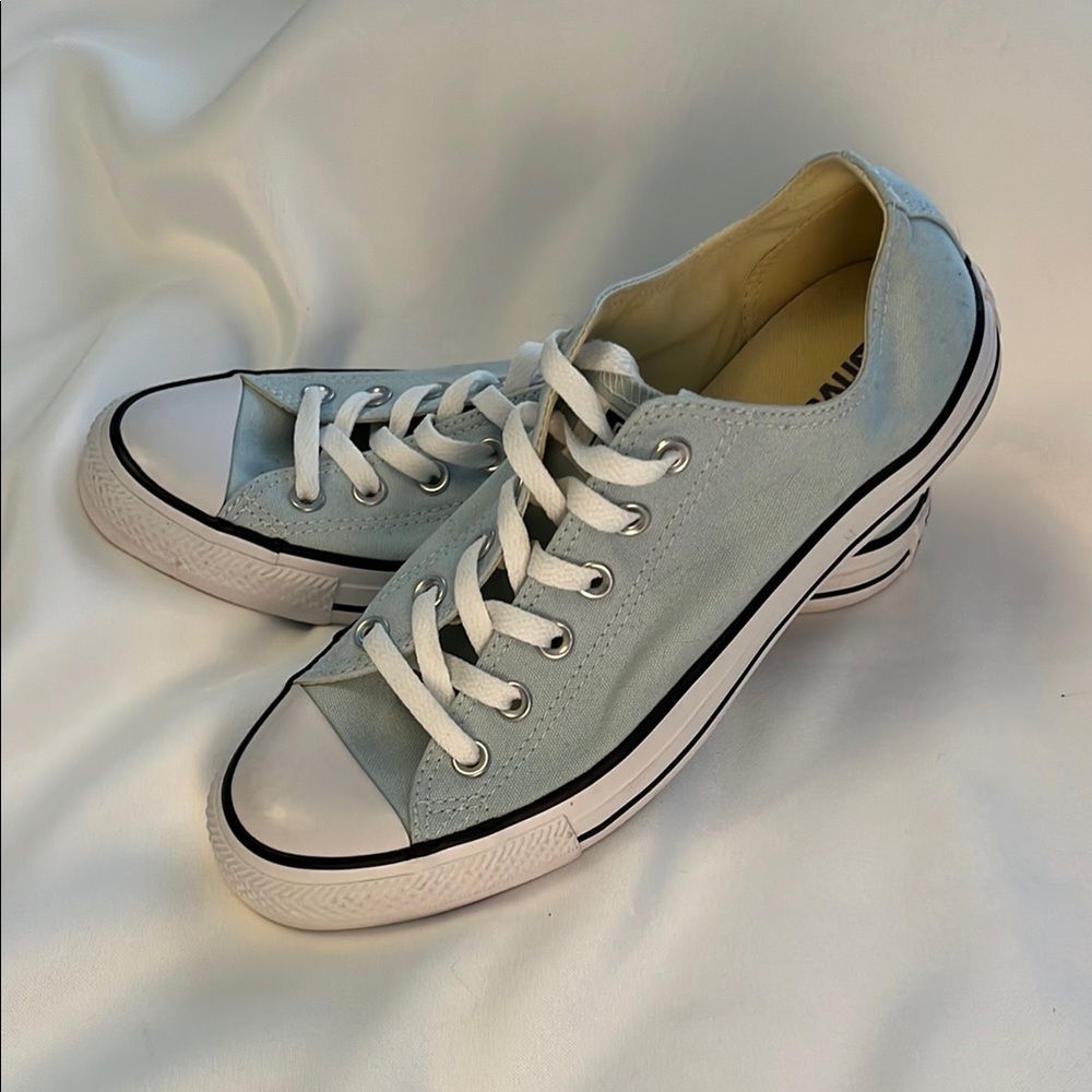 Classic Converse Light Aqua Canvas Sneakers. NWOT